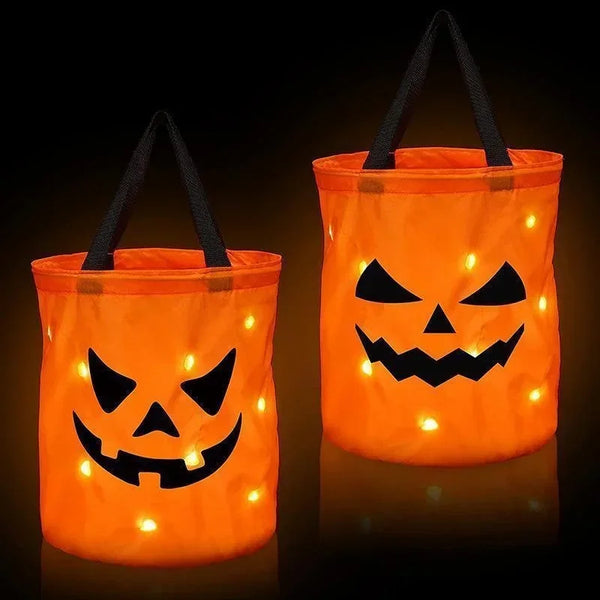 LED Light-Up Halloween Pumpkin Candy Bucket