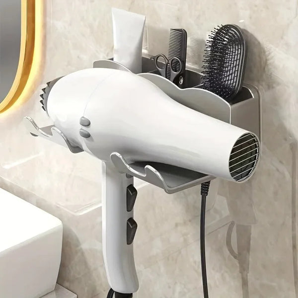 No-Drill Hair Dryer Rack